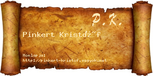 Pinkert Kristóf névjegykártya